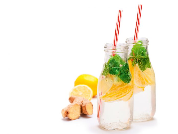 detox organic ginger and lemon drink