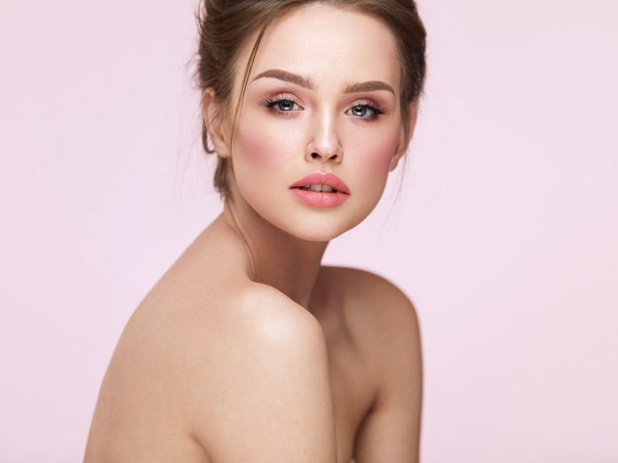 Beauty Woman Face. Beautiful Sexy Female With Makeup, Hairstyle