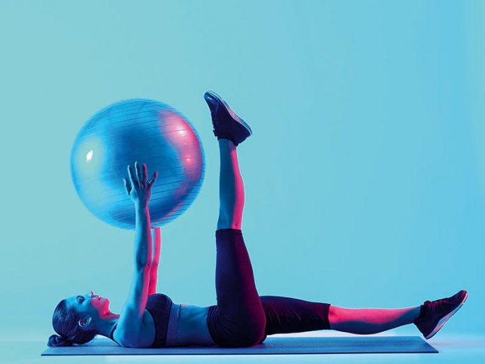 woman fitness pilates exercices isolated